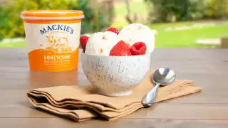 Mackie’s Honeycomb ice cream, made using farm-made honeycomb pieces