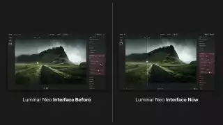 Luminar Neo interface before and after