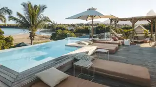 A rooftop pool at Veranda Resorts, Mauritius