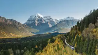 The Rocky Mountains stretch from northern Alberta to British Columbia in Canada