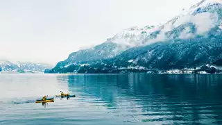 Winter kayak on Lake Brienz