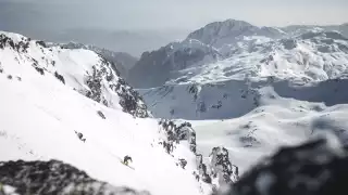 Following a line down the muscular Accursed Mountains in Kosovo