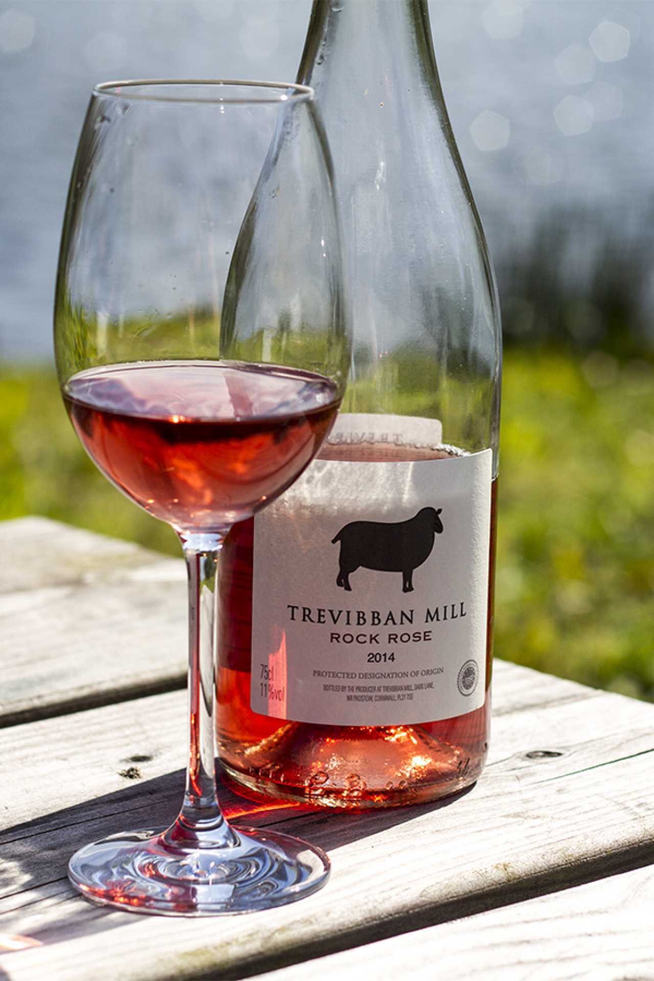Rosé at Trevibban Mill winery in Cornwall