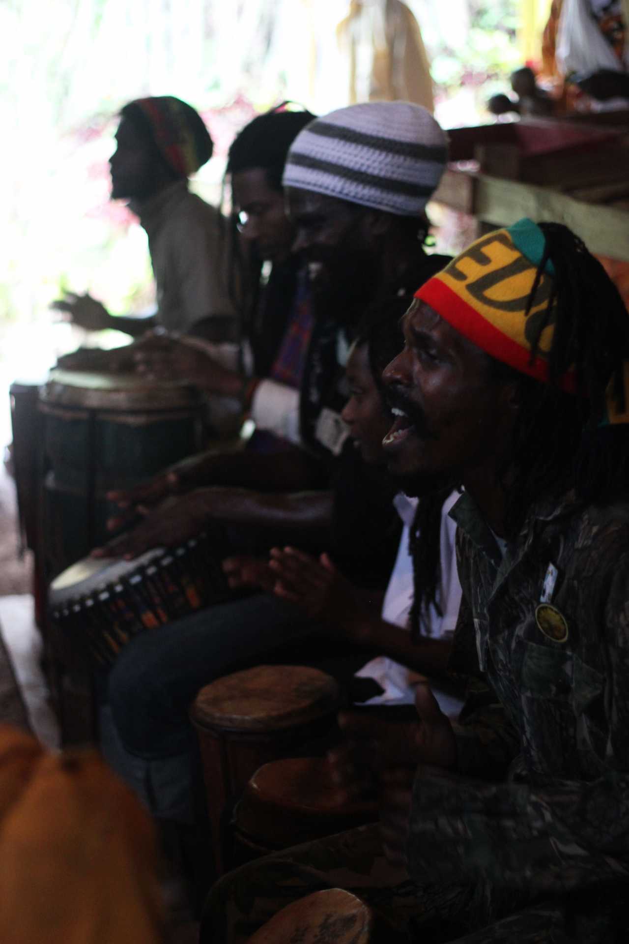 A nyahbinghi ritual in at a Rastafari commune in Newcastle, in Jamaica's Blue Mountains