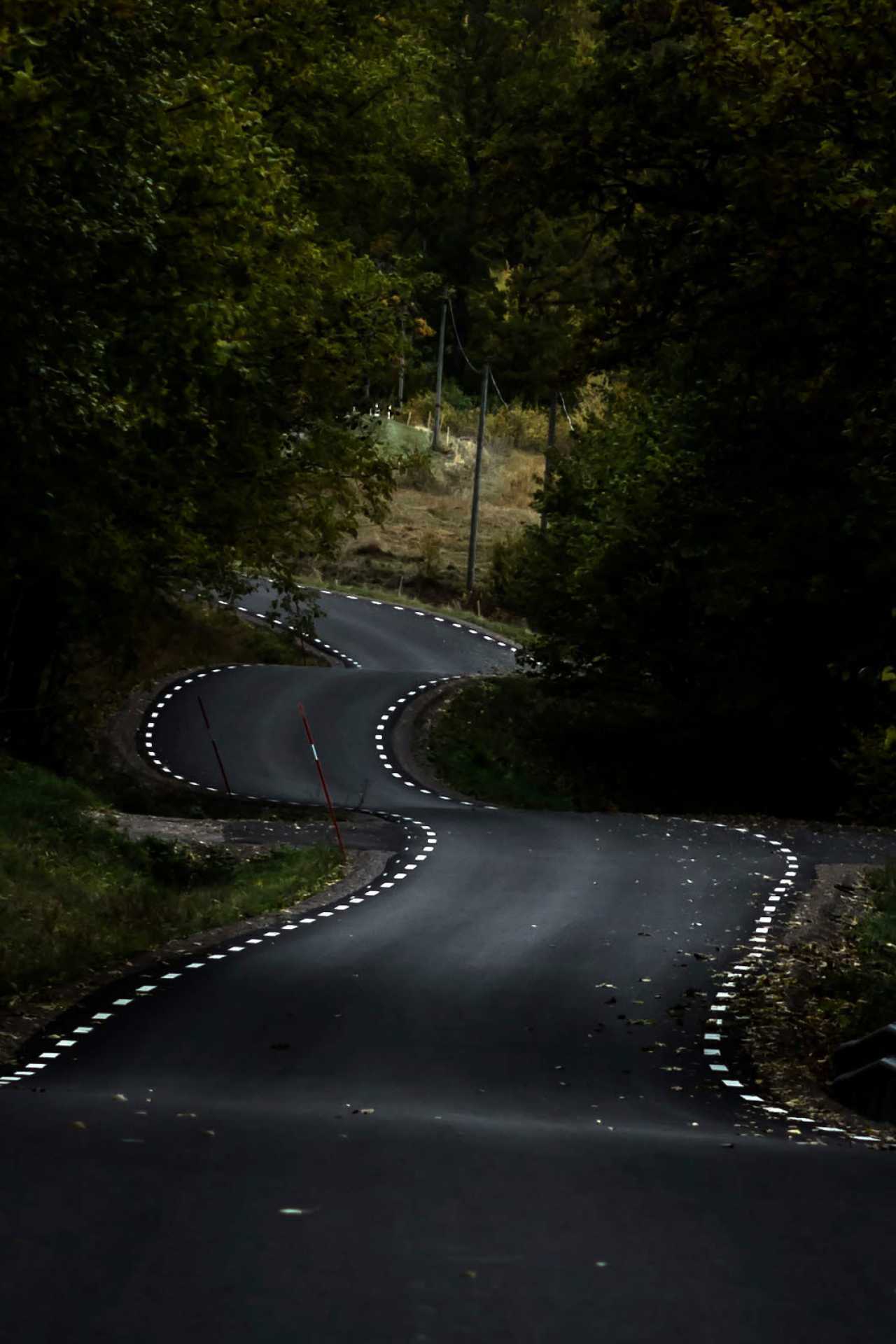Curving road in West Sweden's Dalsland