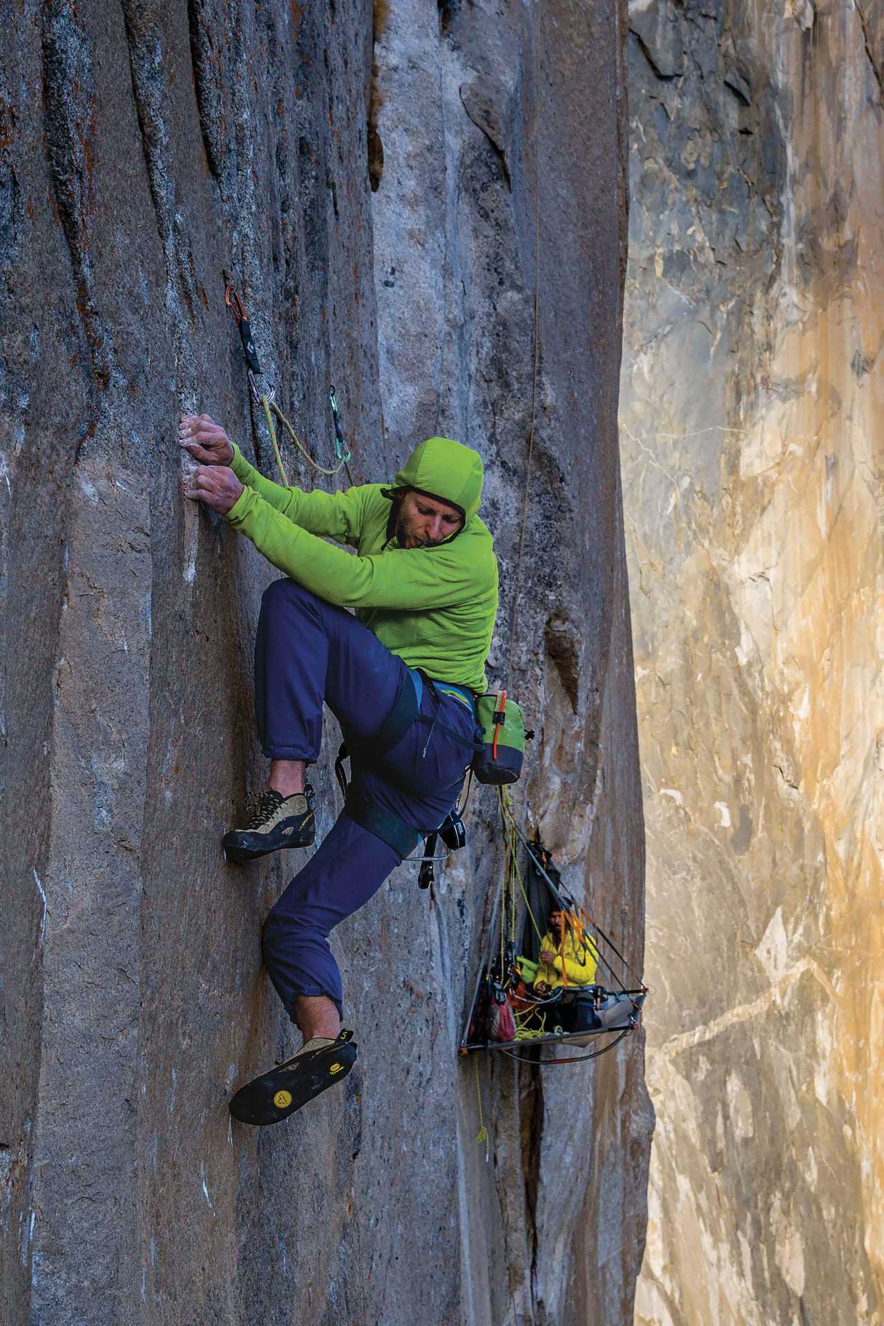 Tommy Caldwell climbing the Dawn Wall in Yosemite National Park