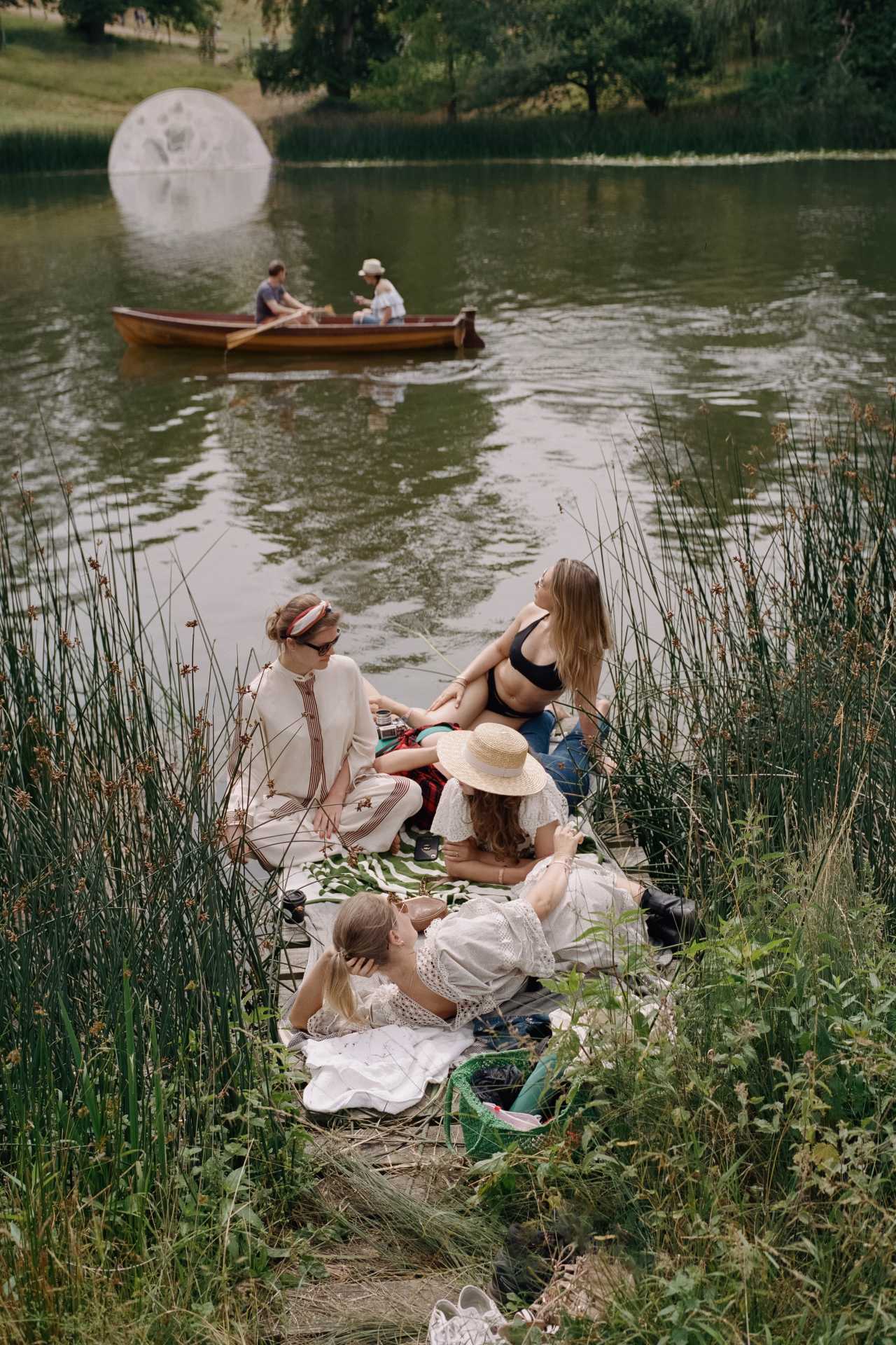 Relaxing by the lake at Wilderness festival