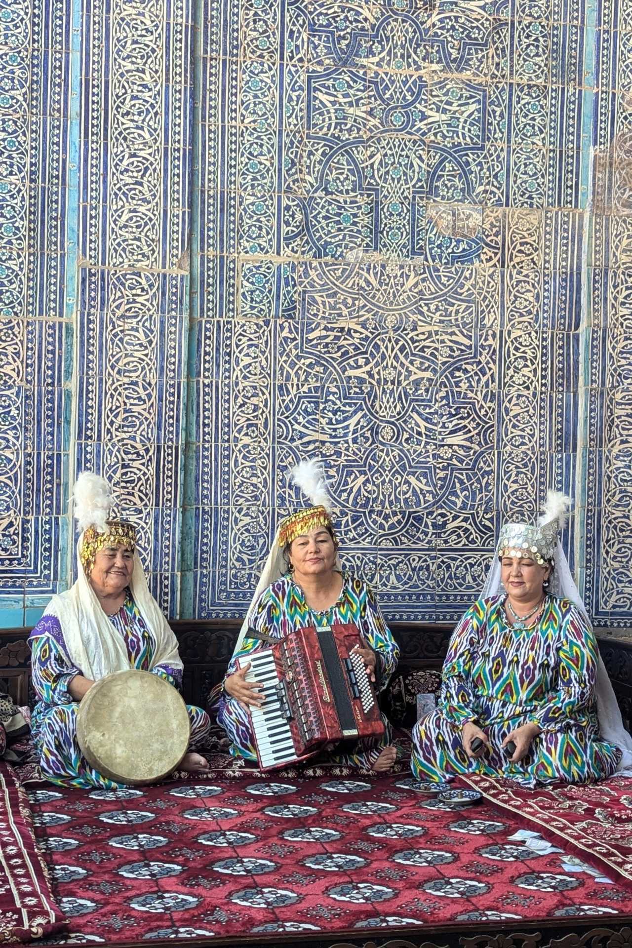 Women performing live music in Khiva