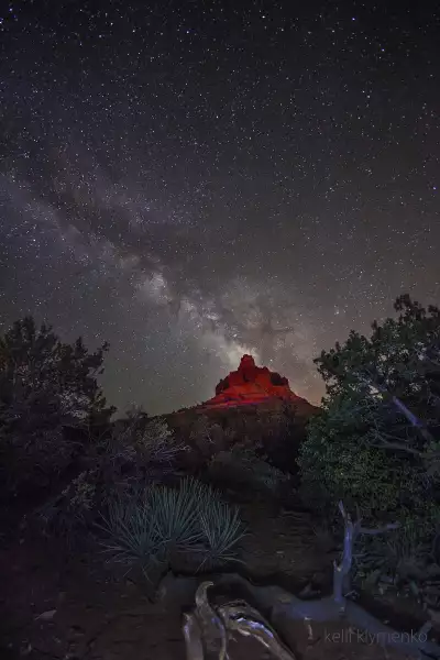 Bell rock under the Milky Way, Sedona