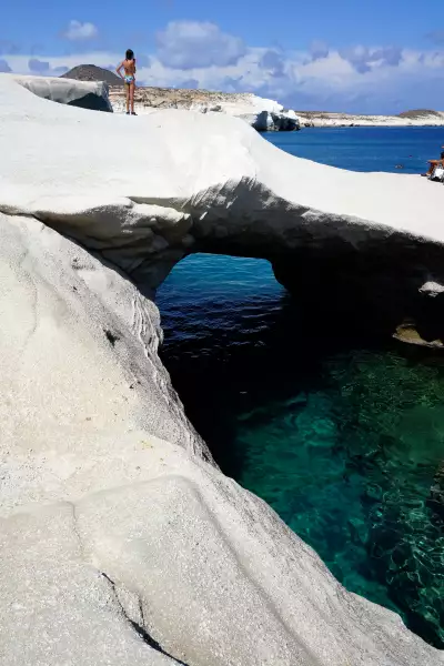 Sarakiniko Beach in Milos, Greece