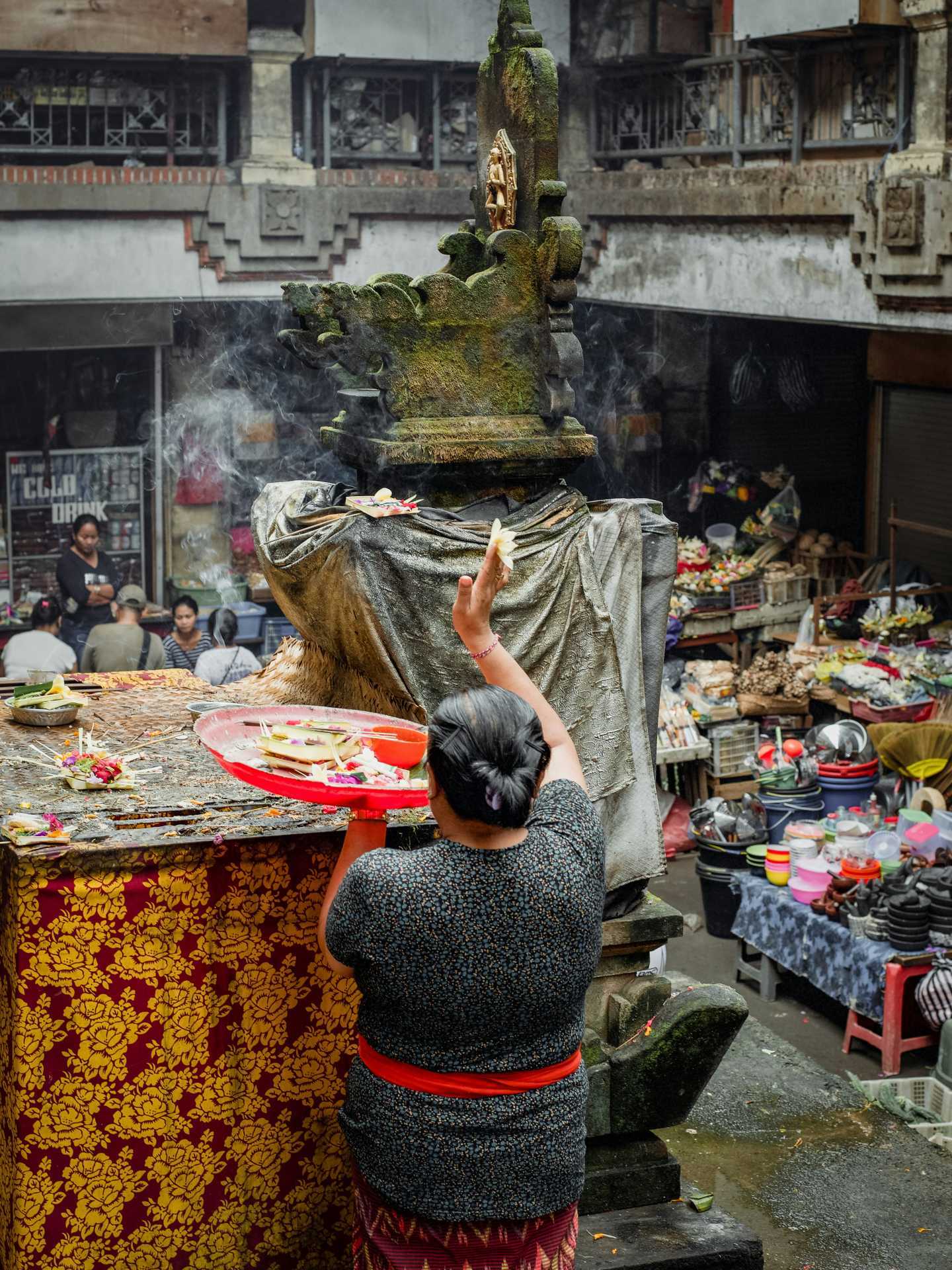 A woman at a market in Ubud