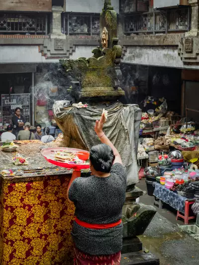 A woman at a market in Ubud