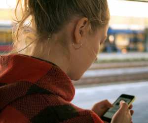 Woman holding phone