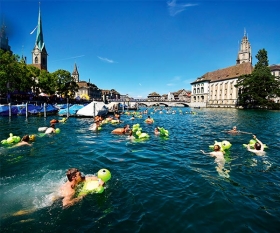 Swimmers in Zurich, Switzerland