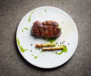 Steak in a restaurant in Argentina.