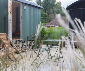 The shepherd's hut at Daisybank cottage B&B in the New Forest