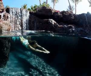 Swimming in Lanai, Hawaii