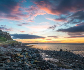 Lindisfarne island in Northumberland, UK