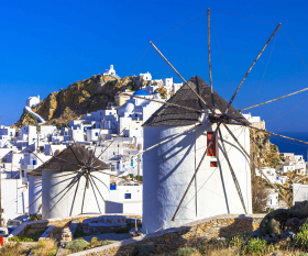 Windmill on isle of Serifos, Greece