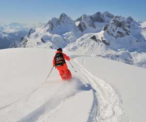 Off-piste powder in Lech, Austria