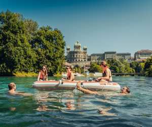 Enjoying the river in Bern