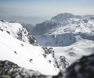 Following a line down the muscular Accursed Mountains in Kosovo