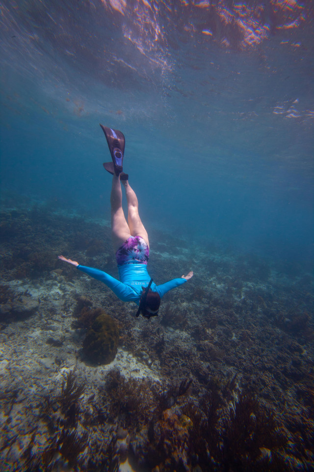 Writer Lydia Winter free diving Writer Lydia Winter free diving