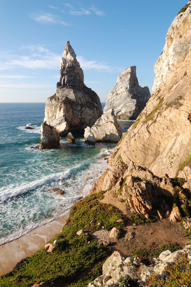 The rocks at Praia da Ursa, Portugal The rocks at Praia da Ursa, Portugal