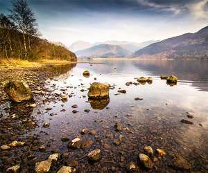 Hill reflect in Borrowdale Water