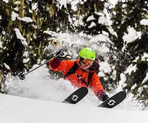 Off piste skiier in Calgary, Canada