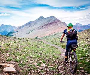 Mountain biking in the Rocky Mountains, Colorado, USA