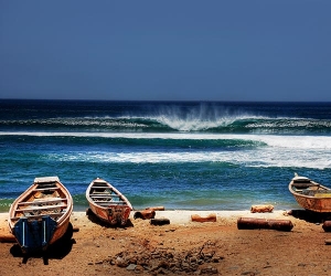 Boats on the coast Senegal