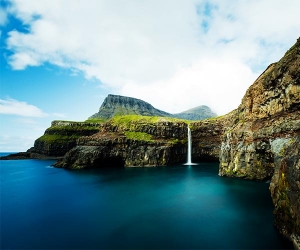 The Faroe Islands' Mulafossur waterfal