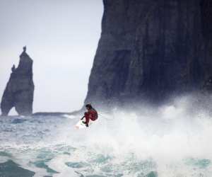 Cold water surfing in the Faroe Islands