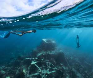 Snorkelling next to one of Bermuda's many shipwrecks