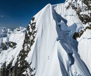 Xavier and Victor de Le Rue ascend a mammoth face in the Antarctic wilderness