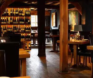 Bar and wine selection at The Bildeston Crown
