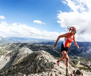 Reaching the summit at a US ultra run near Yosemite