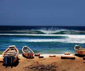 Boats on the coast Senegal