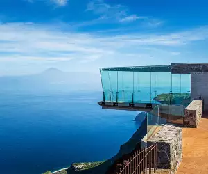 Viewing platform at Mirador de Abrante in Agulo on La Gomera, Canary Islands