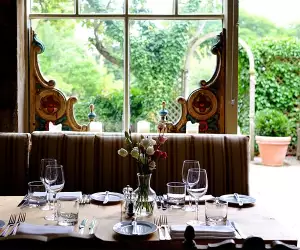 Dining at the Plough at Kelmscott, a pub in the Cotswolds