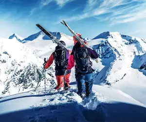 Backcountry skiing in southern Austria