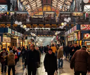 Market hall bazaar in Budapest, Hungary