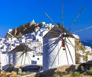 Windmill on isle of Serifos, Greece