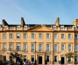 Hotel Indigo Bath review: the hotel exterior, Georgian style buildings in Bath