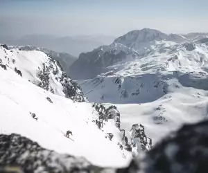 Following a line down the muscular Accursed Mountains in Kosovo