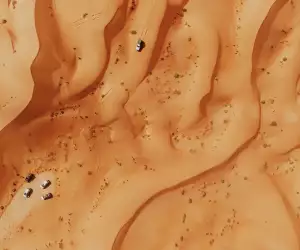 An aerial view of the Rub al Khali desert, Oman